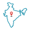 map of India pinpointing to any random city a foreign company can set up business in India