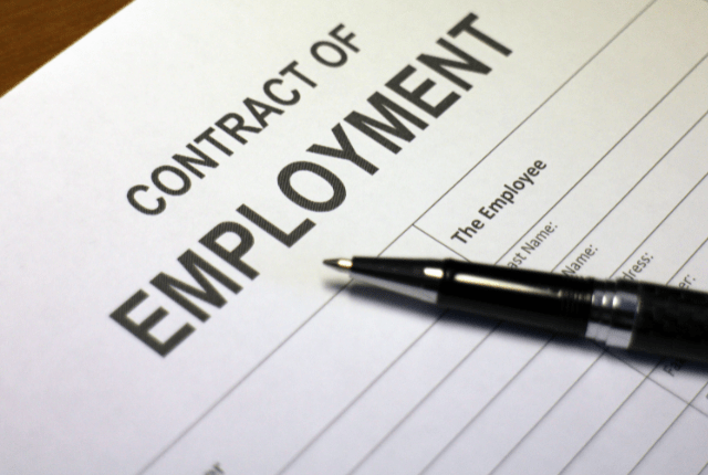 picture of an empty employment form lying on the table