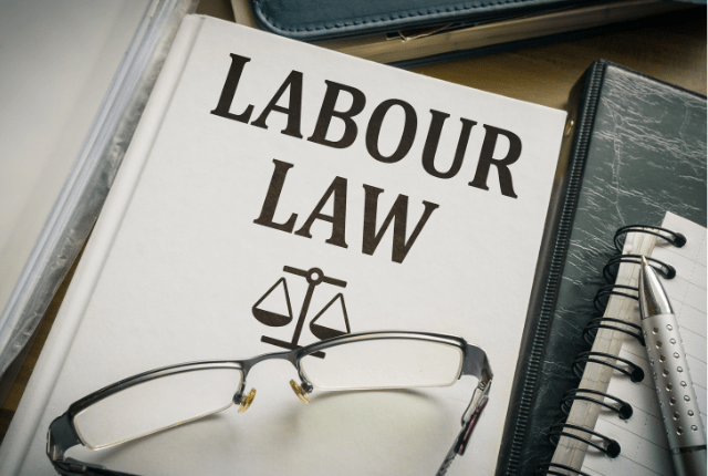 Book on labour law outlining India's employment regulations for advisory service providers